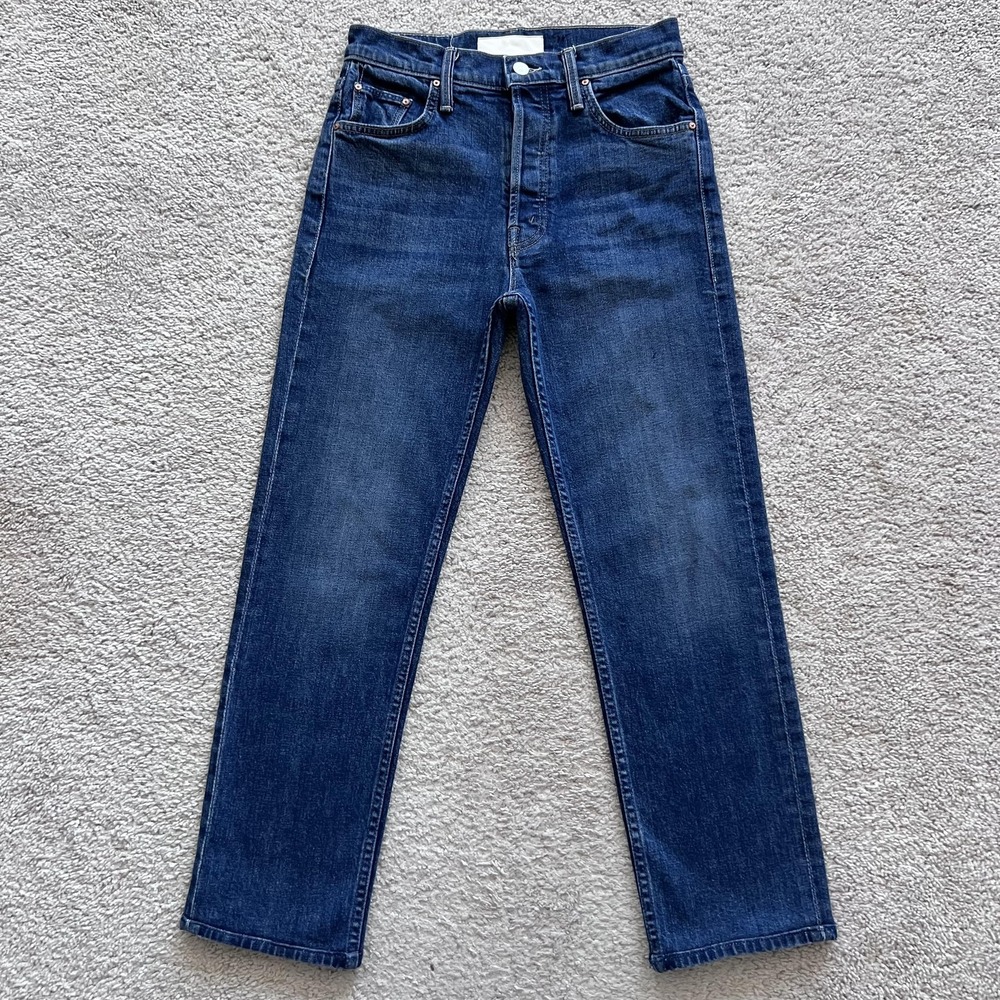 Mother Superior The Tomcat Ankle Cannonball Jeans Womens 27 Blue Button Fly